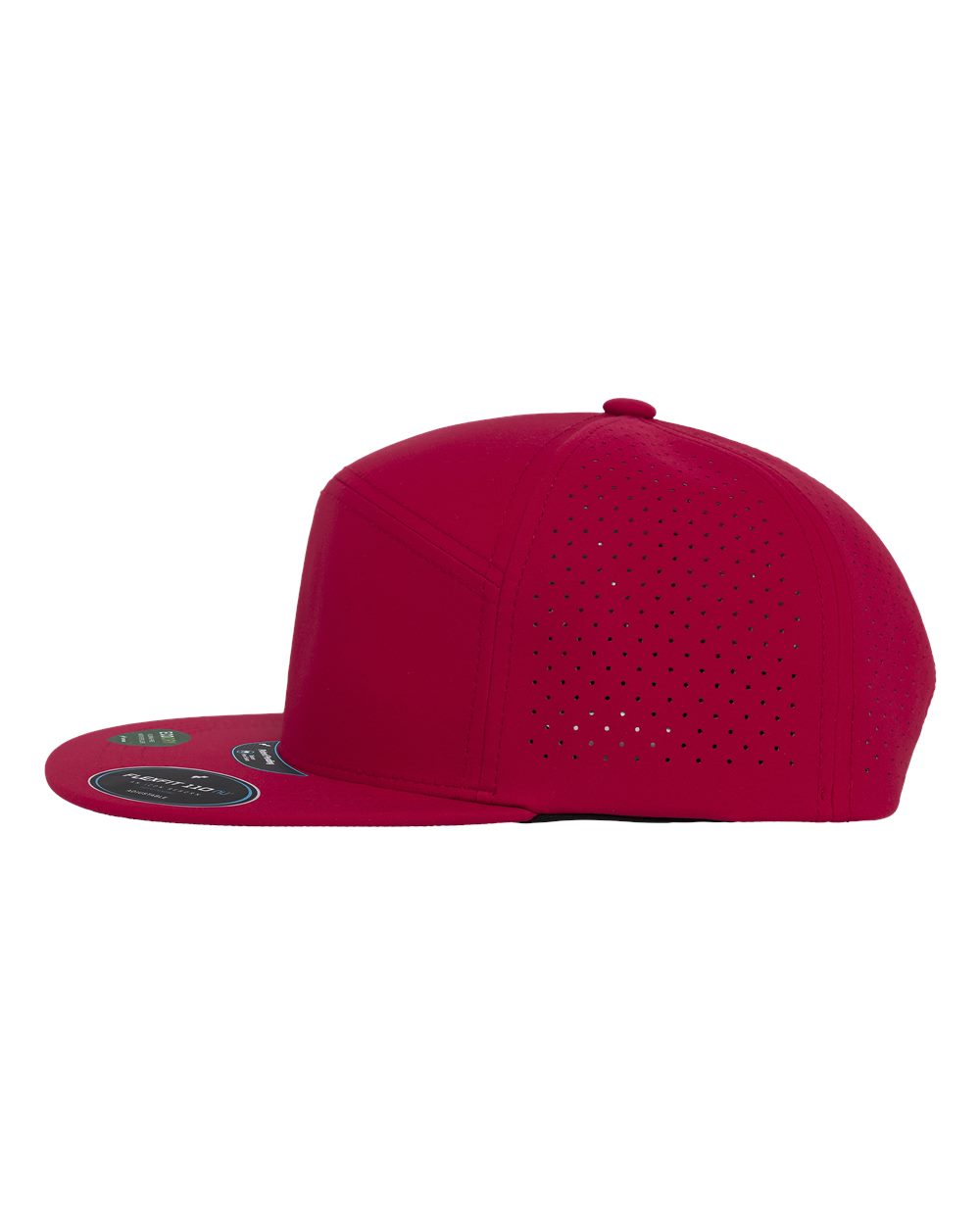 Red baseball cap.
