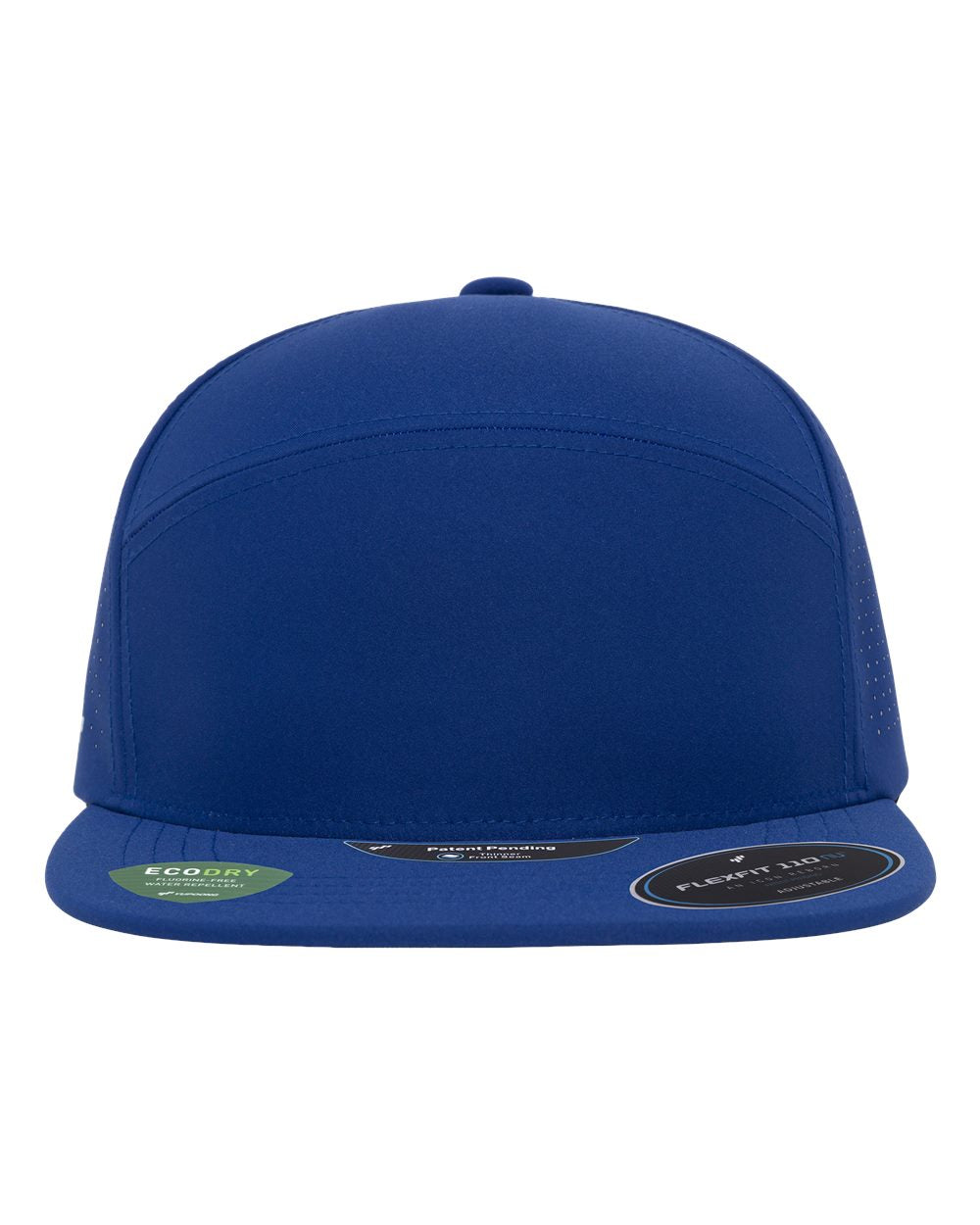 A royal blue flat-brim cap shown from the front.