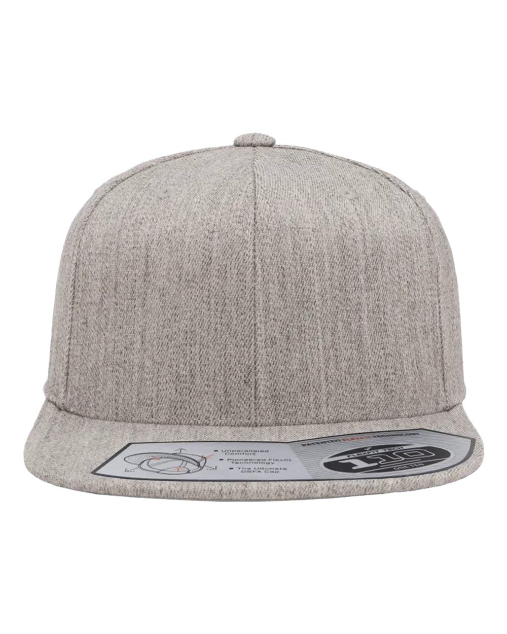Light gray cap with a brand label on a white background