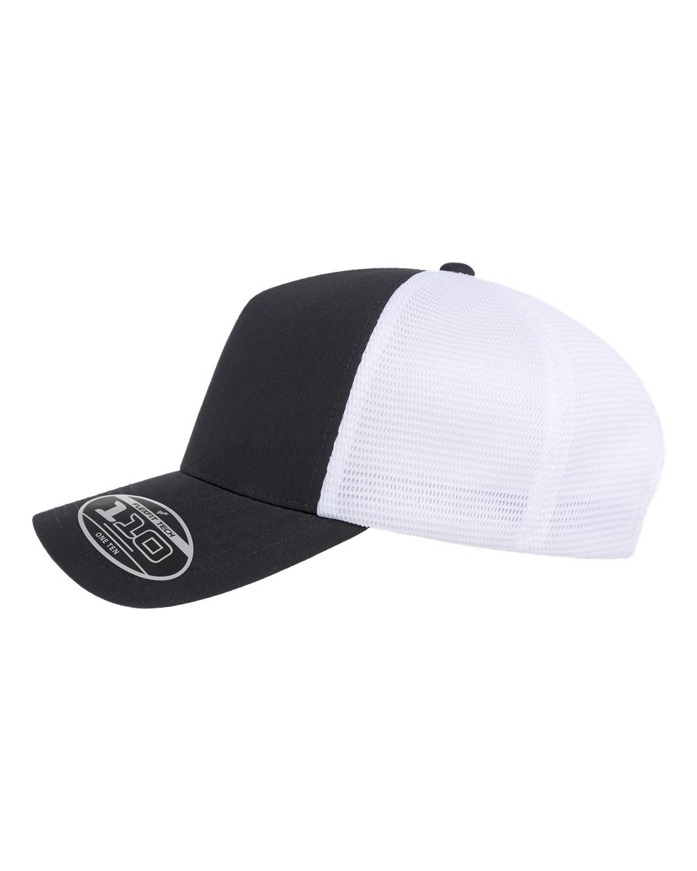 Black and white trucker cap on a white background