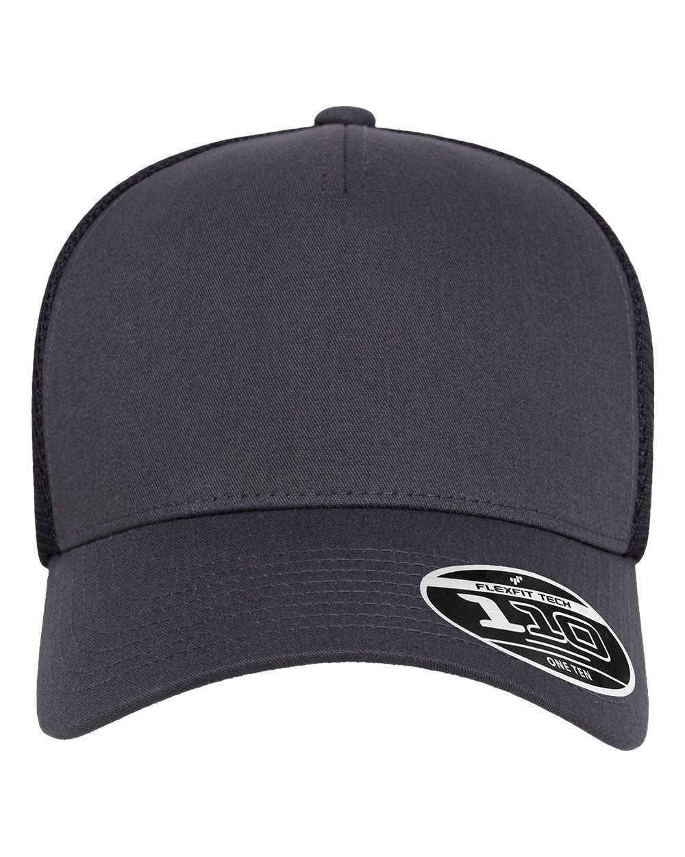 A dark gray structured baseball cap with a curved brim and a white embroidered logo patch on the side, shown against a plain white background.