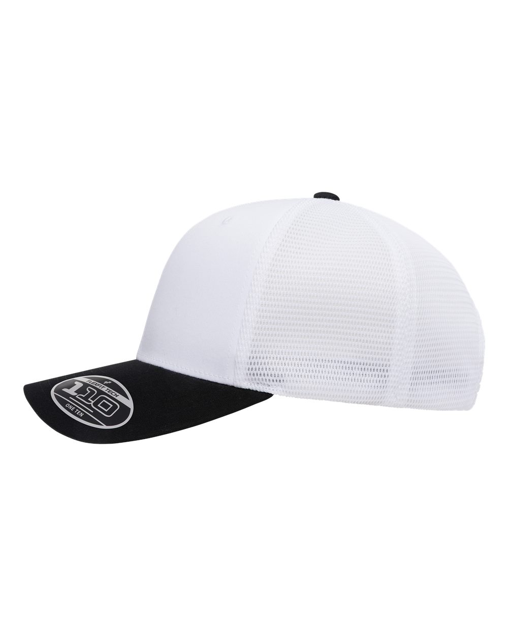 White and black cap on a white background