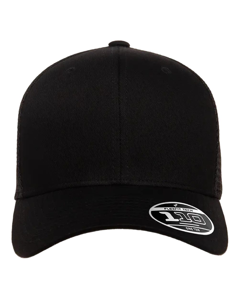 Black cap with a brand logo on a white background