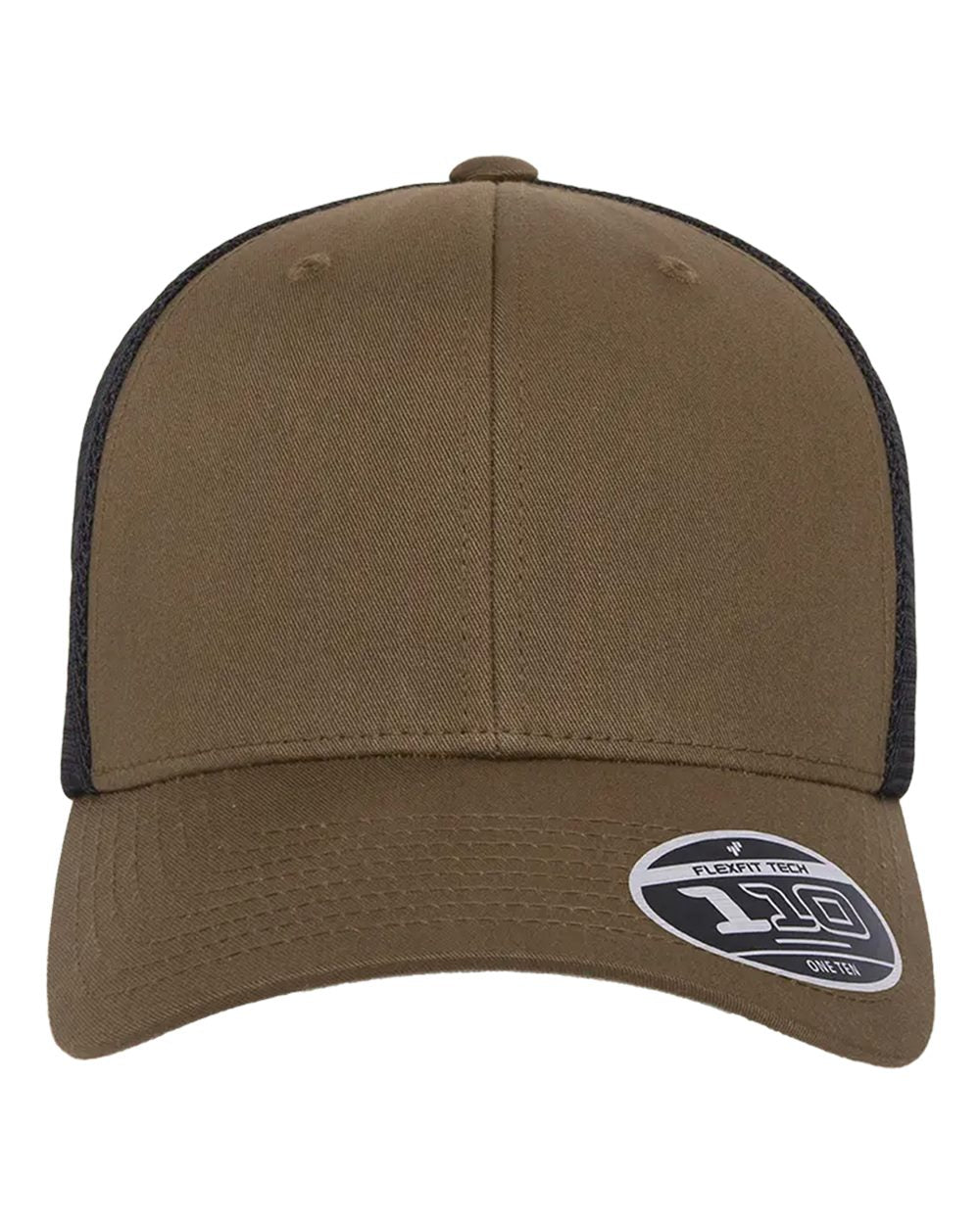 Brown cap with black mesh back on a white background