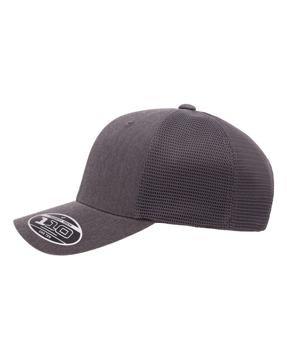 Gray cap with mesh back on a white background