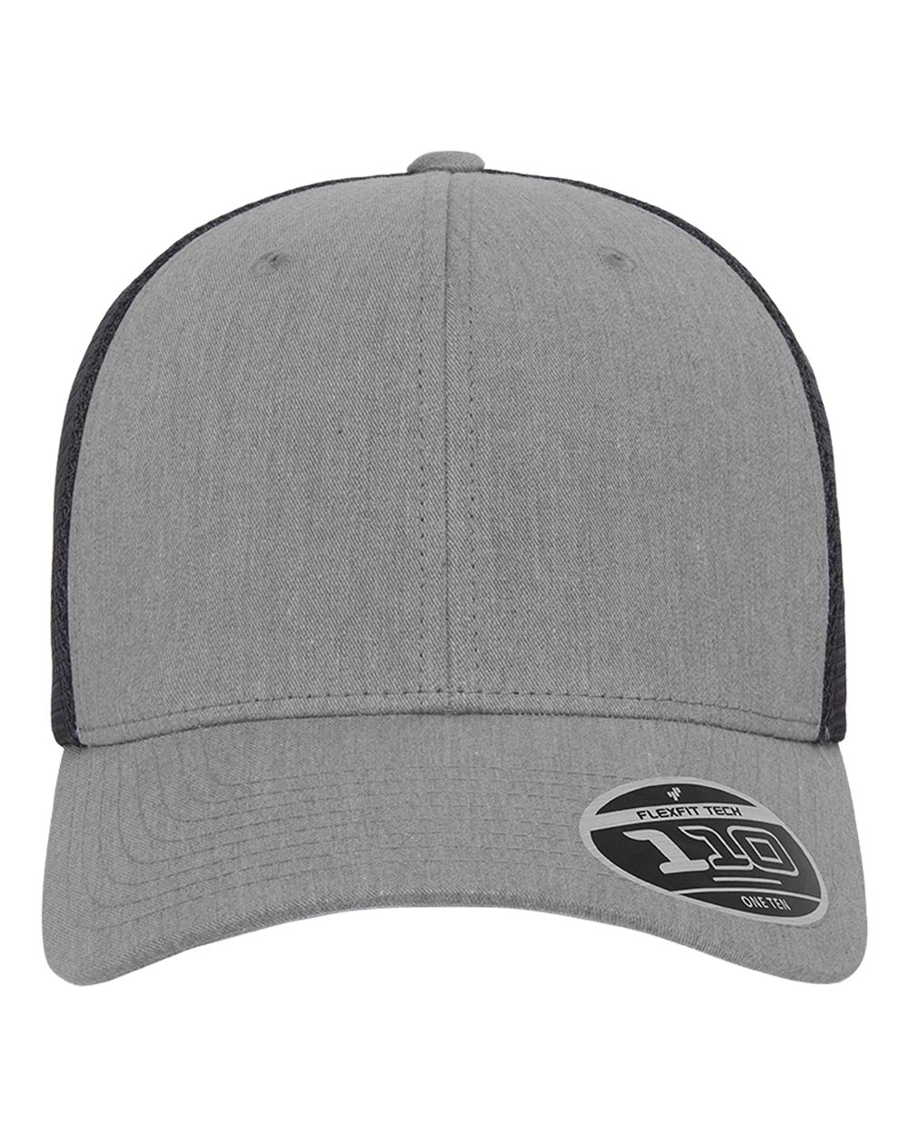Gray cap with black visor on a white background