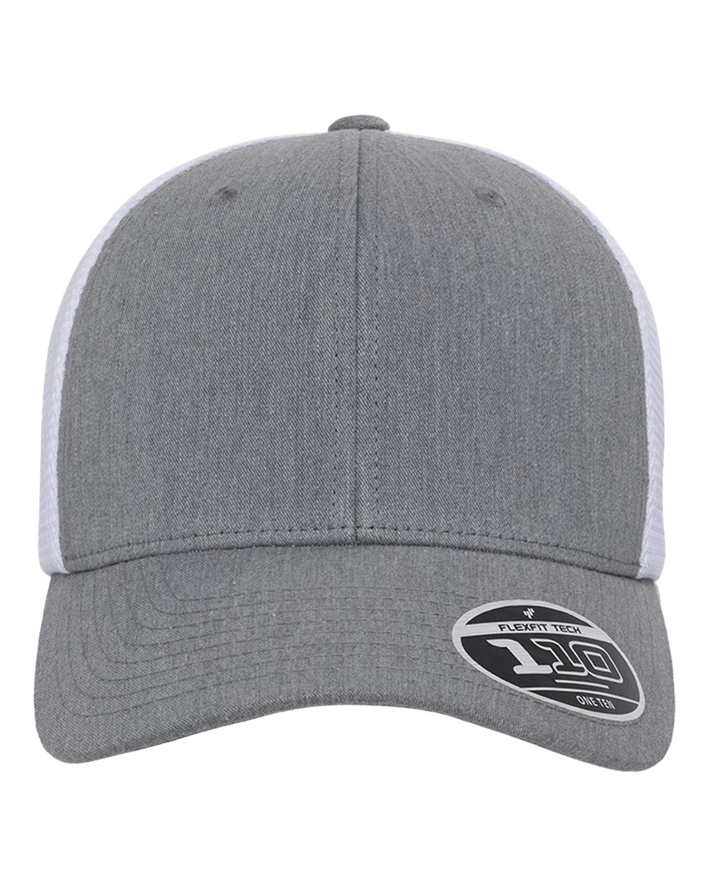 Gray cap with white trim on a white background