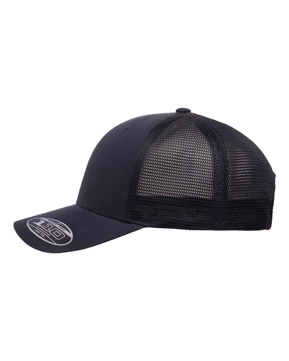Dark blue mesh cap on a white background