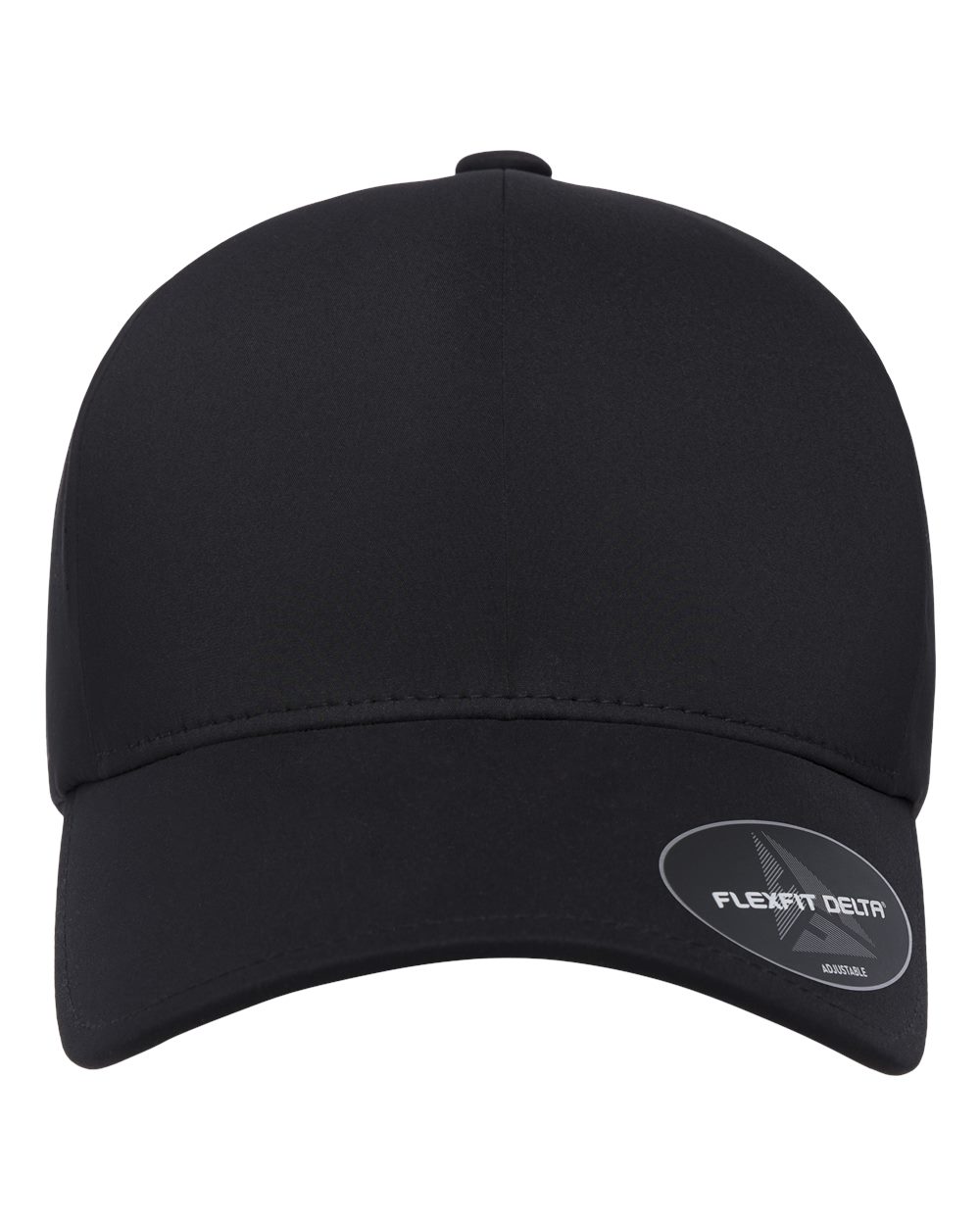 Black cap with Flexfit Delta logo on a white background