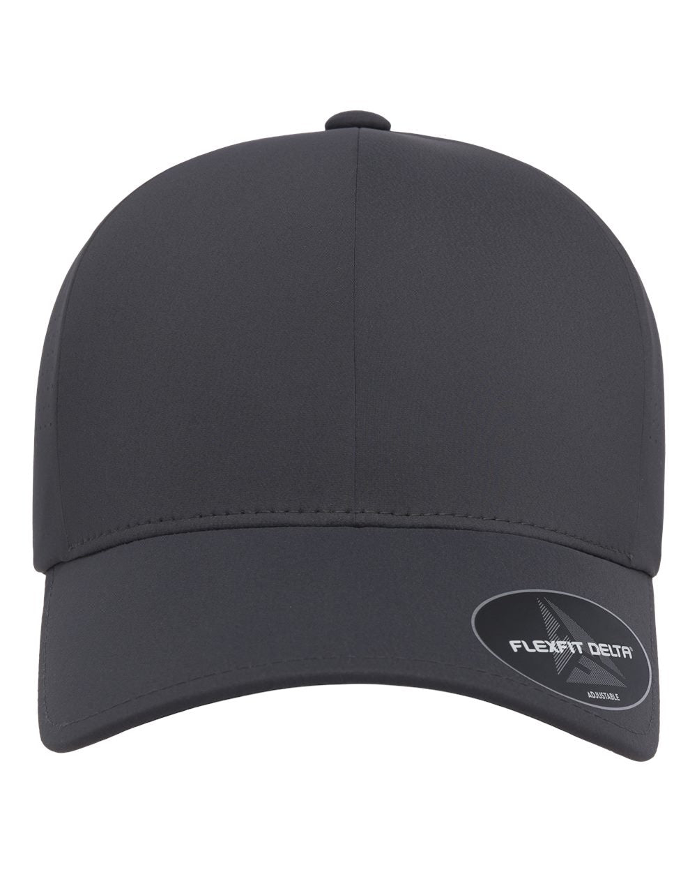 Gray cap with Flexfit Delta logo on a white background