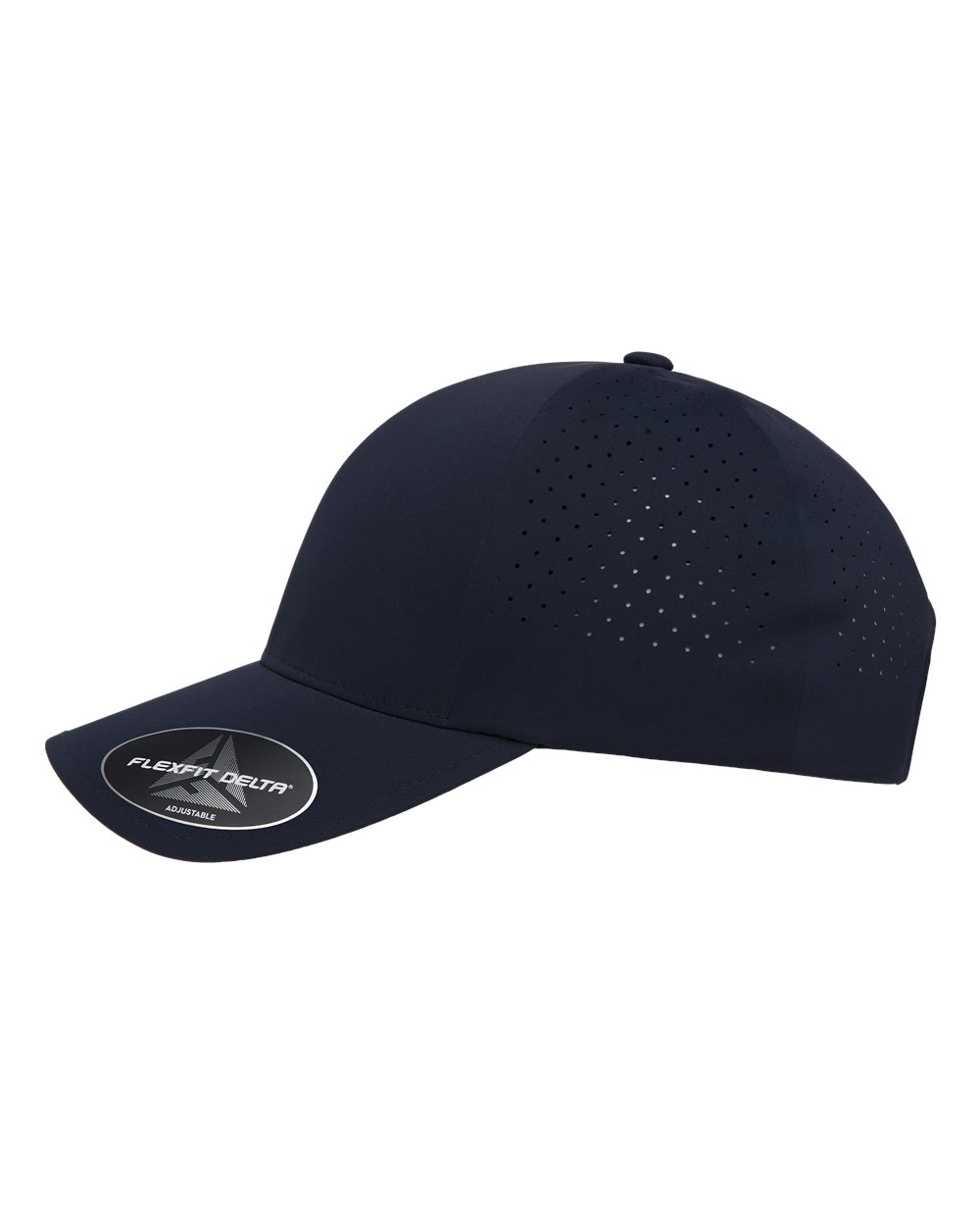 Navy blue cap with a brand logo on a white background
