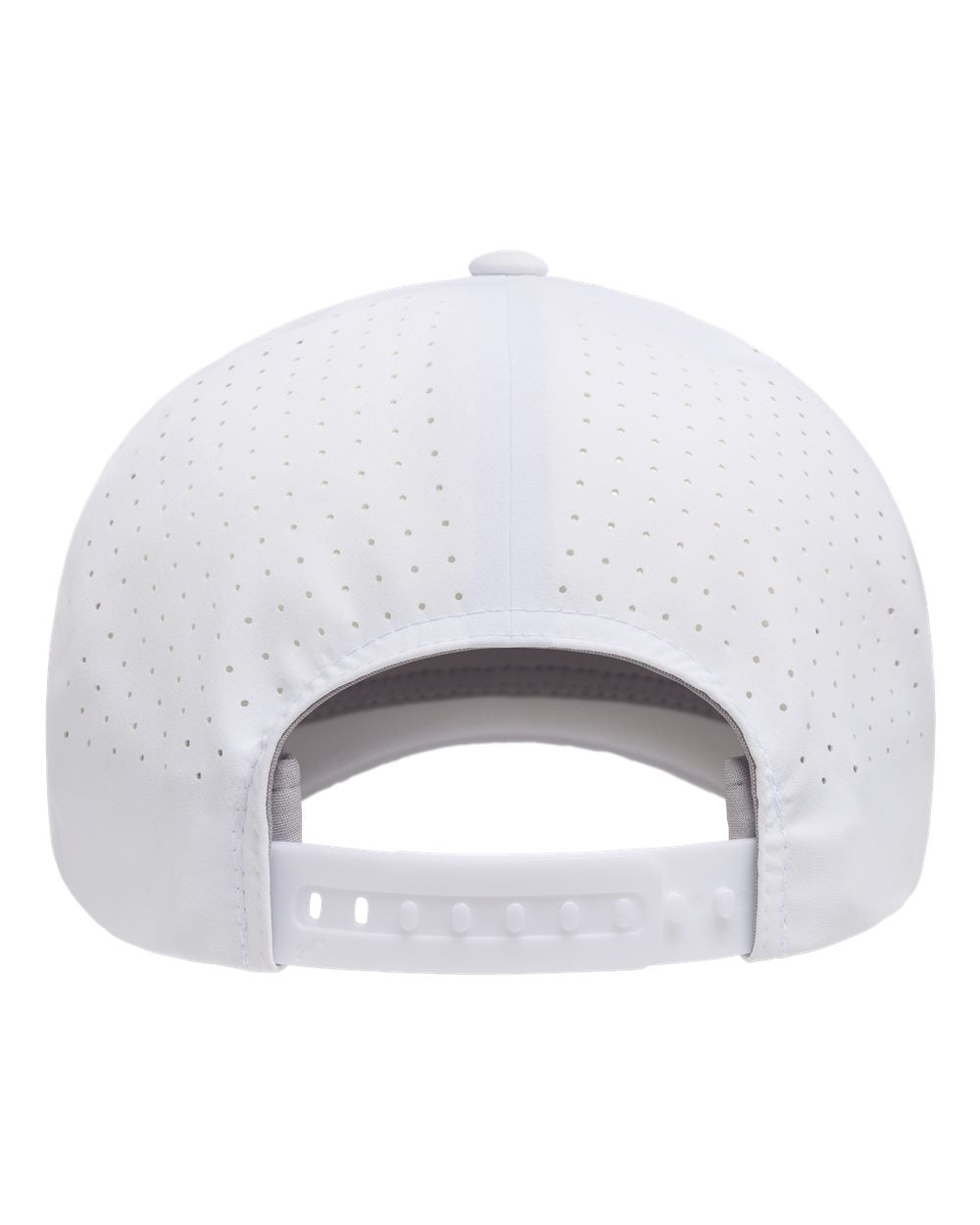 White baseball cap with a textured surface on a white background