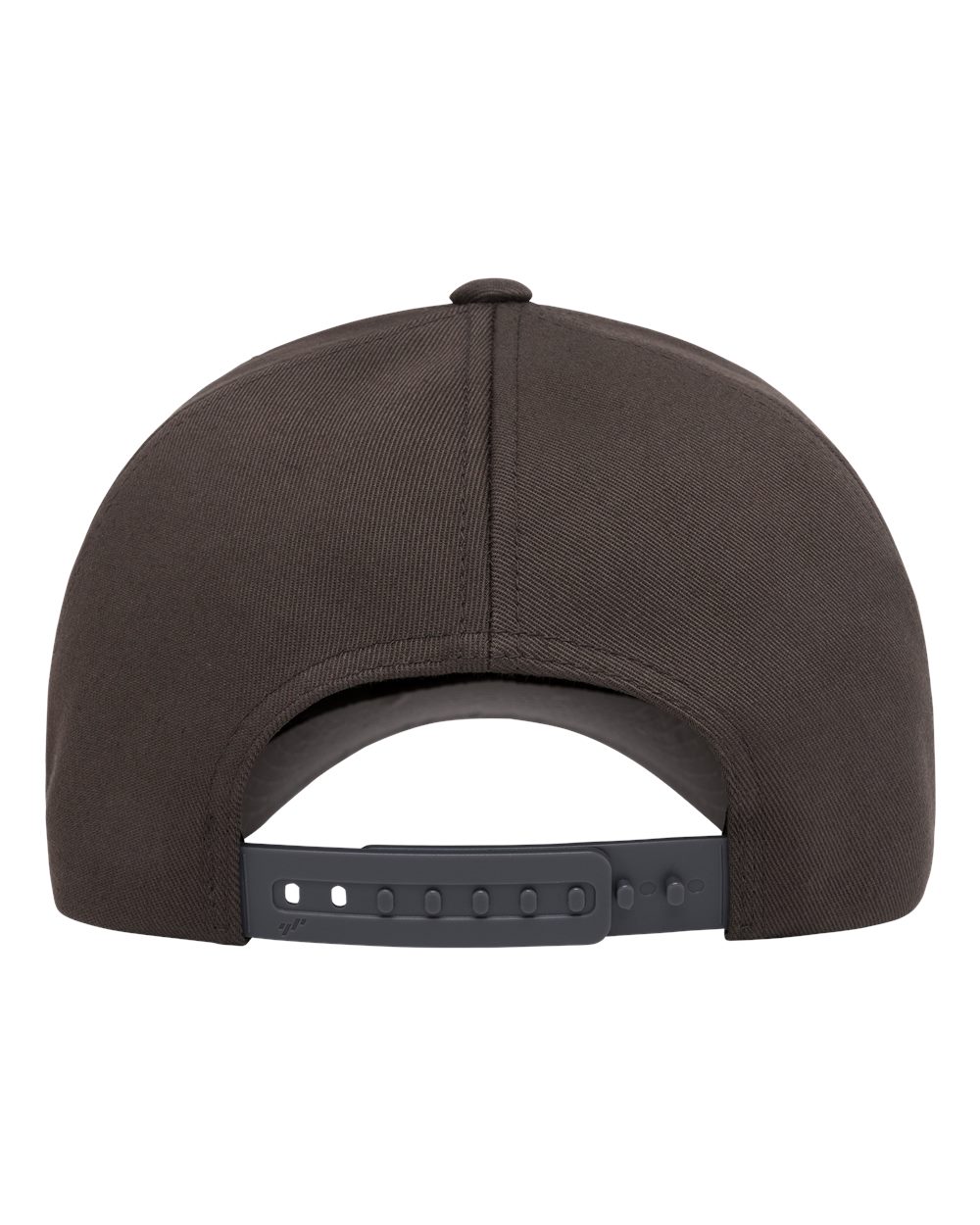 Back view of a dark gray baseball cap on a white background