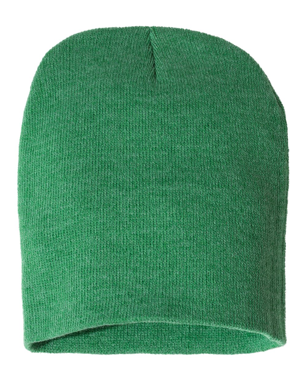 Heather Kelly rib-knit beanie on a white background.