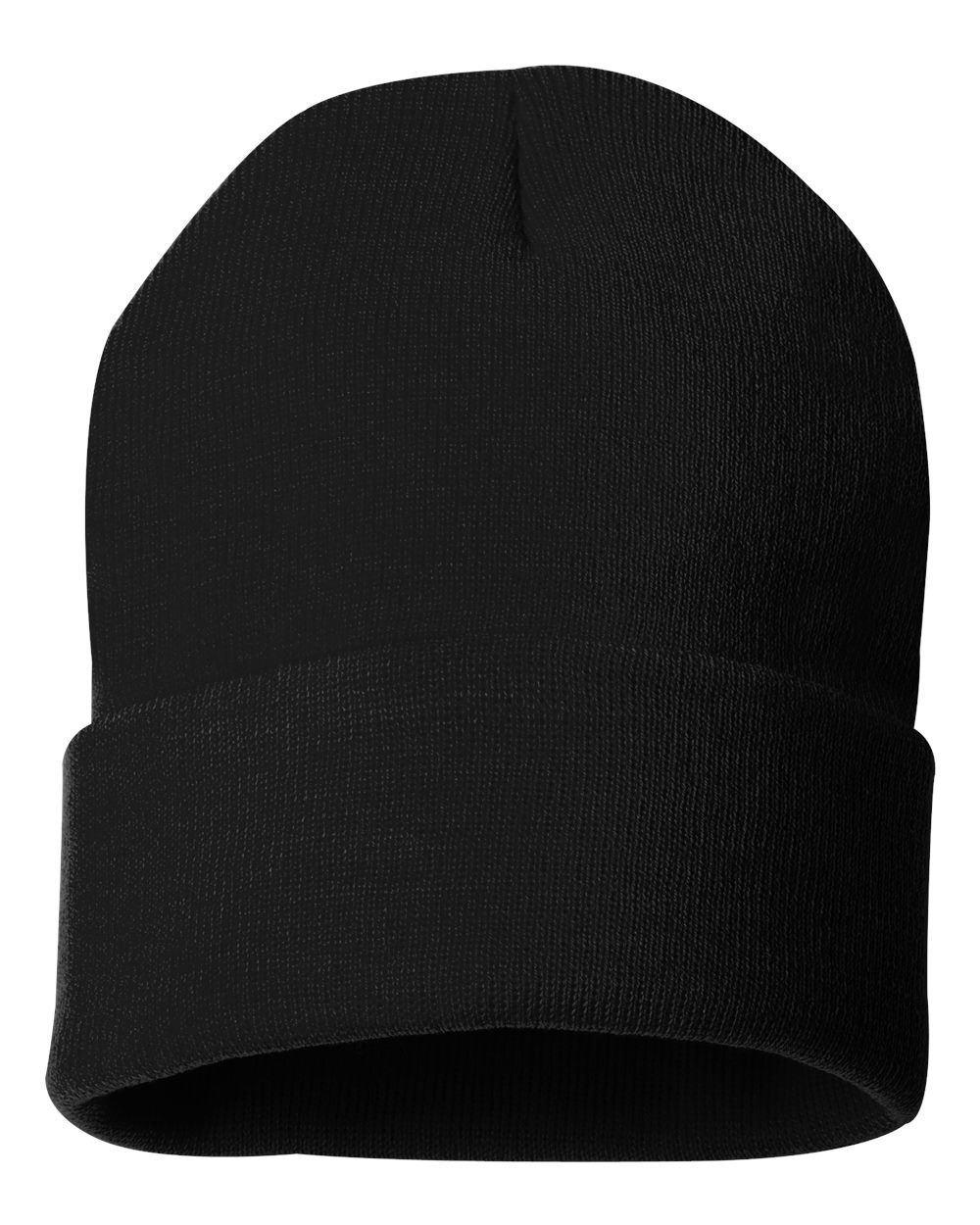 Black beanie on a white background