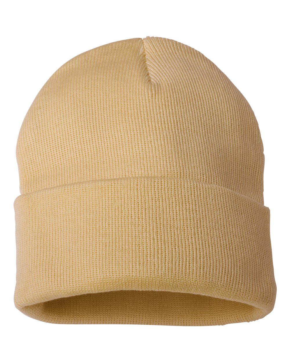 Beige beanie on a white background
