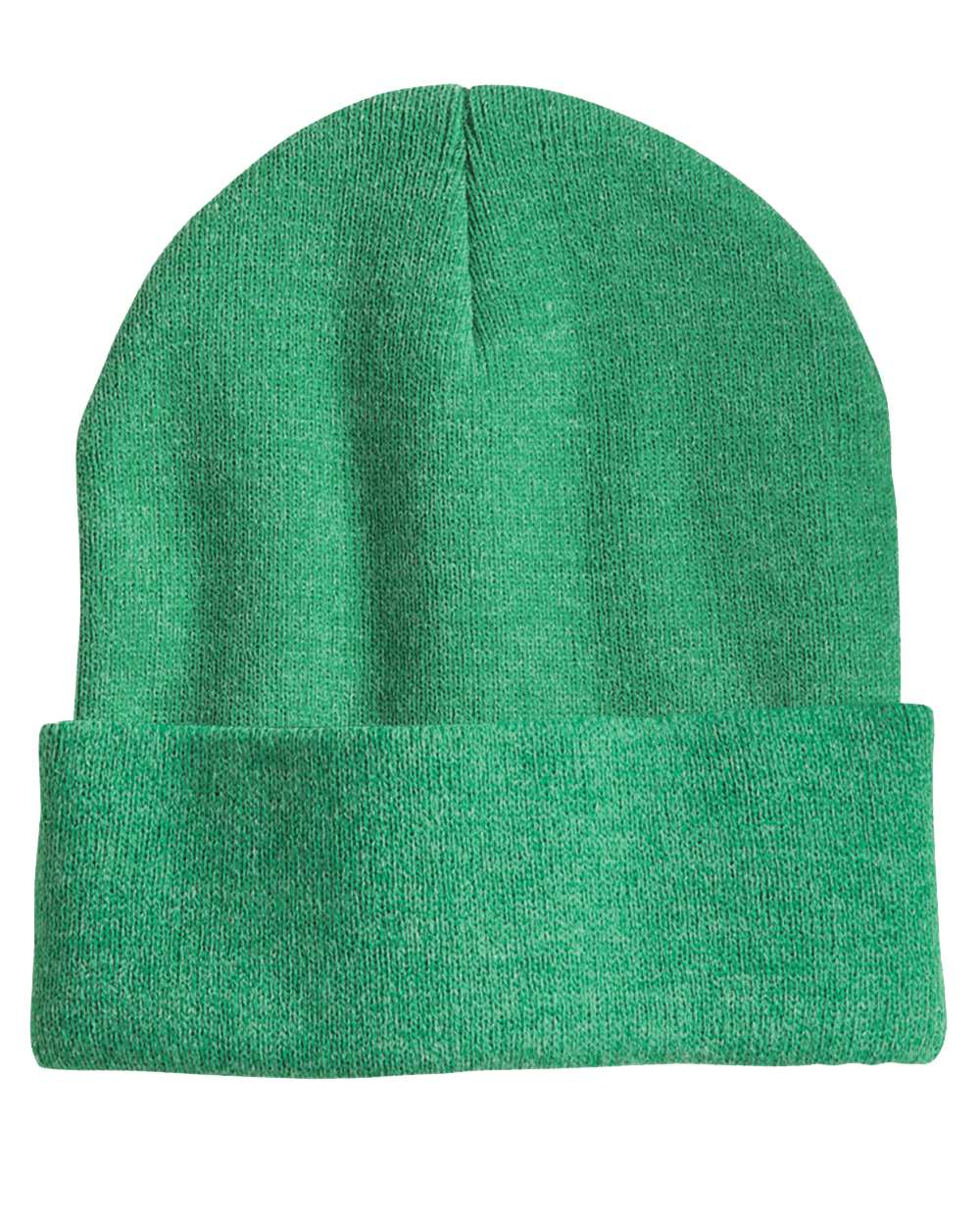 Green beanie on a white background