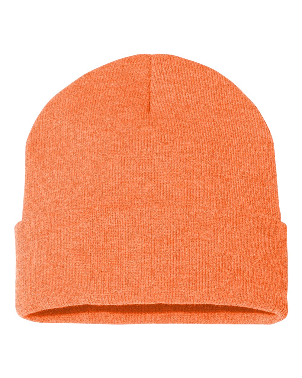Heather Orange beanie on a white background