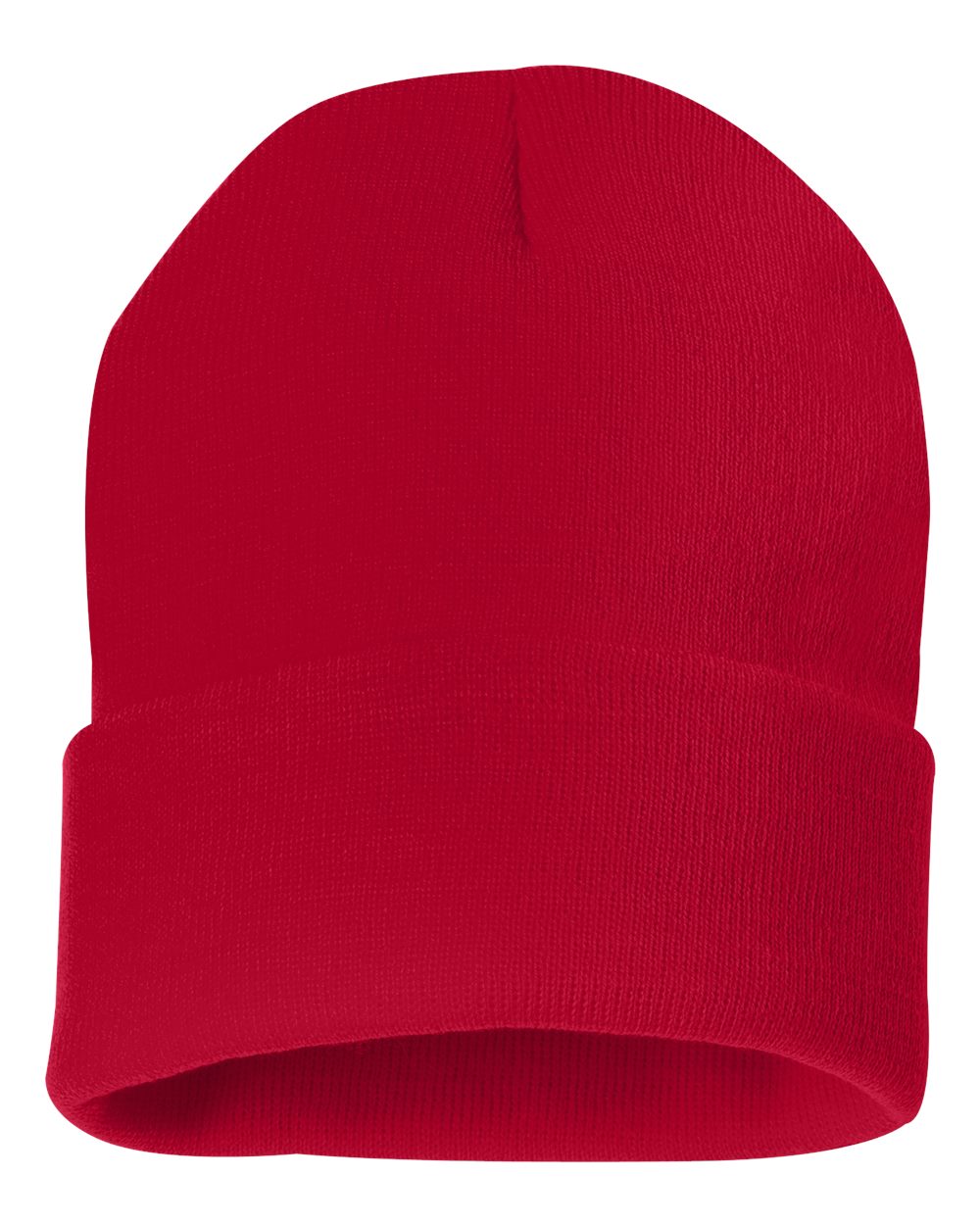 Red  beanie on a white background
